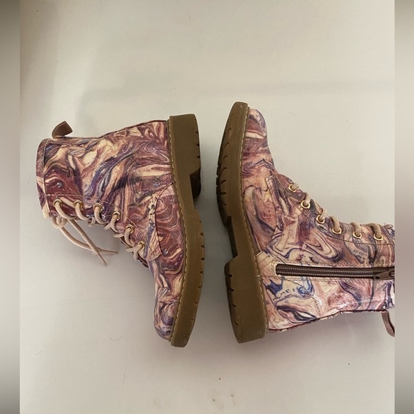 Steve Madden JBetty Ankle Lace Up Boots Marble Girls Size 1 - Picture 4 of 7